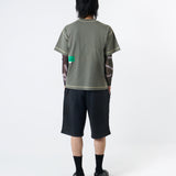 CANDICE CONTRAST SS TSHIRT - SAGE