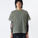 CANDICE CONTRAST SS TSHIRT - SAGE