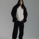 CAT WWR HEAVY WEIGHT PADDED ZIP UP FLEECE HOODIE - BLACK