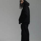 CAT WWR HEAVY WEIGHT PADDED ZIP UP FLEECE HOODIE - BLACK