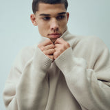SEVA MONT KNITTED POLO SWEATER - NAVY