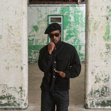 COLOUR PLANE MOLESKIN FRENCH CHORE JACKET - NOIR BLACK