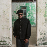 COLOUR PLANE MOLESKIN FRENCH CHORE JACKET - NOIR BLACK