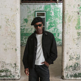 COLOUR PLANE MOLESKIN FRENCH CHORE JACKET - NOIR BLACK