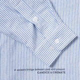 CANDICE + CREMATE STRIPED OXFORD LS BUTTON SHIRT - BLUE
