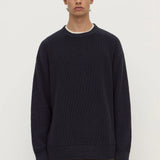ASSEMBLY LABEL CARSON COTTON RIB KNIT - TRUE NAVY