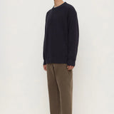 ASSEMBLY LABEL CARSON COTTON RIB KNIT - TRUE NAVY