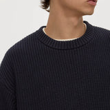 ASSEMBLY LABEL CARSON COTTON RIB KNIT - TRUE NAVY