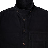COLOUR PLANE MOLESKIN FRENCH CHORE JACKET - NOIR BLACK