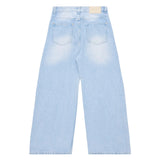 COLOUR PLANE 13.5oz WASHED PAINT SPLAT DENIM - LIGHT BLUE