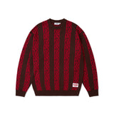 COME SUNDOWN THE KEY KNITTED SWEATER - BROWN / RED