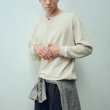 SEVA MONT WAFFLE HENLEY LS SHIRT - OATMEAL