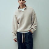 SEVA MONT KNITTED POLO SWEATER - NAVY