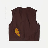 CANDICE DISGUISE REVERSIBLE VEST - CREAM / BROWN
