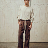 SEVA MONT RELAXED STRIPE TRACK PANT - BROWN
