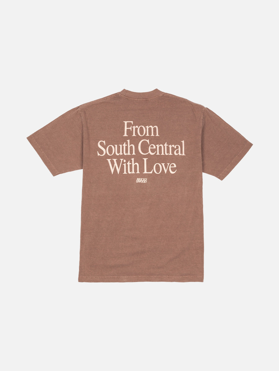 BRICKS & WOOD FROM SOUTH CENTRAL W/ LOVE SS T-SHIRT - BROWN