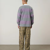 GRAMICCI LANGDON RUGBY SHIRT - HEATHER GREY / LAVENDER