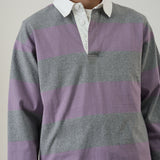 GRAMICCI LANGDON RUGBY SHIRT - HEATHER GREY / LAVENDER