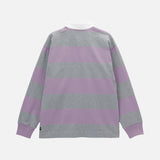 GRAMICCI LANGDON RUGBY SHIRT - HEATHER GREY / LAVENDER