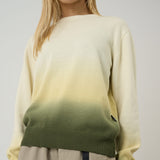 GRAMICCI SUN FADE KNITTED SWEATER - CREME - OLIVE GREEN