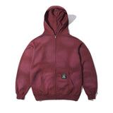 BUTTER GARAGE ZIP-THROUGH HOODIE - FADED BURGUNDY