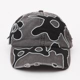 P.A.M LOCKE DENIM APPLIQUE BASEBALL CAP - FADED BLACK