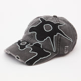 P.A.M LOCKE DENIM APPLIQUE BASEBALL CAP - FADED BLACK