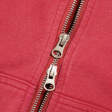 CANDICE HARLEQUIN WASHED ZIP HOODIE - RED
