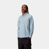 CARHARTT WIP BOLTON LS BUTTON UP SHIRT - AIR SKY GARMENT DYED