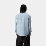 CARHARTT WIP BOLTON LS BUTTON UP SHIRT - AIR SKY GARMENT DYED