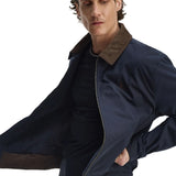 FRED PERRY COTTON CABAN JACKET - NAVY