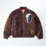 CANDICE DIGITAL AGE BOMBER JACKET - BROWN