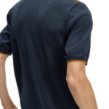 FRED PERRY TONIC WAFFLE KNITTED SHIRT - NAVY / SHADED STONE