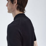 FRED PERRY COTTON KNITTED SHIRT - BLACK
