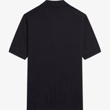 FRED PERRY COTTON KNITTED SHIRT - BLACK