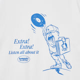 KOMPAKT RECORD BAR EXTRA EXTRA SS TSHIRT - WHITE