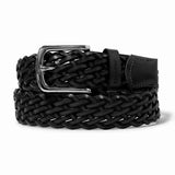 BUTTER LEATHER BRAIDED BELT - BLACK