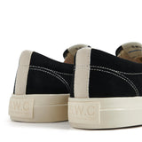 STEPNEY WORKERS CLUB LISTER OPTICAL SUEDE SLIP/ON - BLACK / WHITE