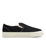 STEPNEY WORKERS CLUB LISTER OPTICAL SUEDE SLIP/ON - BLACK / WHITE