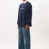 P.A.M HOWL HALF ZIP RUGBY JERSEY - NAVY