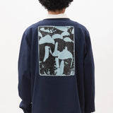 P.A.M HOWL HALF ZIP RUGBY JERSEY - NAVY