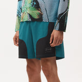 P.A.M CHOOSE FREEWHEELING TRACK SHORTS - BLACK / TEAL