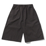 BUTTER LOOSE SEERSUCKER PLAID SHORTS - BROWN