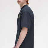 FRED PERRY TENNIS BADGE HEAVYWEIGHT SS TSHIRT - NAVY