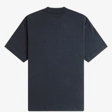 FRED PERRY TENNIS BADGE HEAVYWEIGHT SS TSHIRT - NAVY