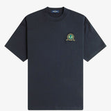 FRED PERRY TENNIS BADGE HEAVYWEIGHT SS TSHIRT - NAVY