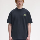 FRED PERRY TENNIS BADGE HEAVYWEIGHT SS TSHIRT - NAVY