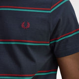 FRED PERRY FINE STRIPE SS TSHIRT - NAVY