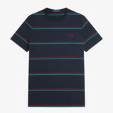FRED PERRY FINE STRIPE SS TSHIRT - NAVY