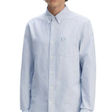 FRED PERRY OXFORD STRIPE BUTTON DOWN SHIRT - BLUE / WHITE